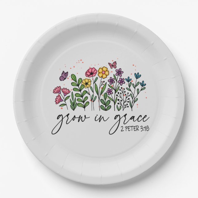 Assiettes En Carton Grandir en grâce (Devant)