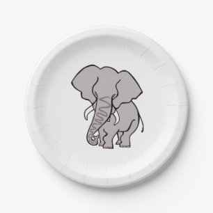 Assiettes En Carton Graphique cool - African ELEPHANT - Amoureux des a