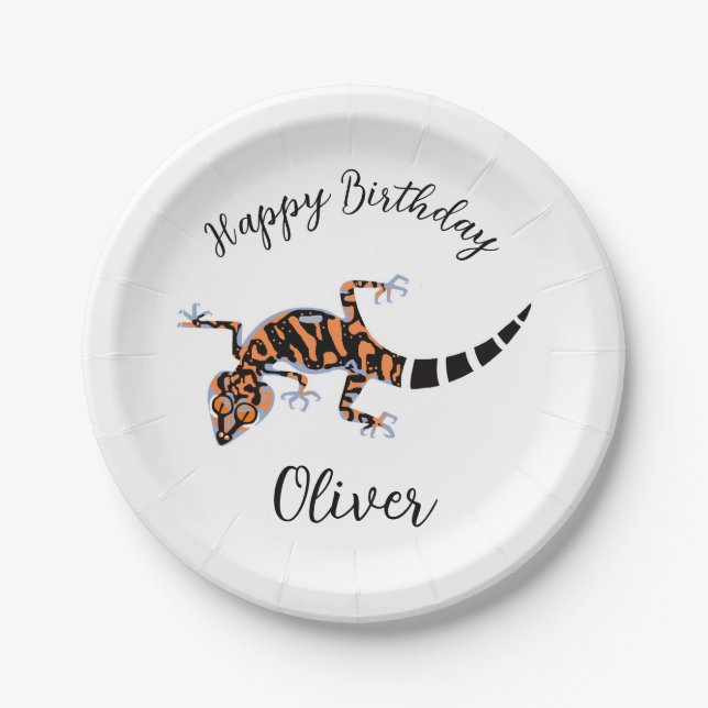 Assiettes En Carton Graphique cool - GECKO - Wildlife-Party (Devant)