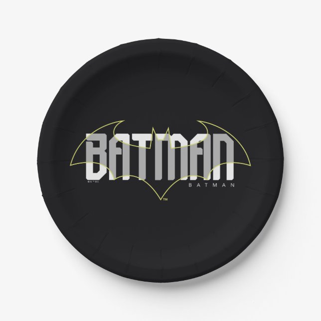 Assiettes En Carton Graphique de nom haute technologie Batman (Devant)