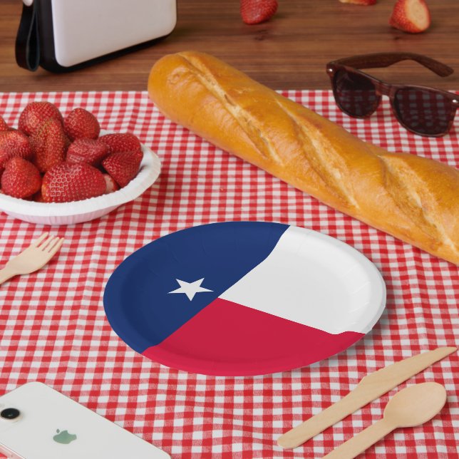 Assiettes En Carton Graphique d'indicateur d'état Texas dynamique sur  (Pique-nique)