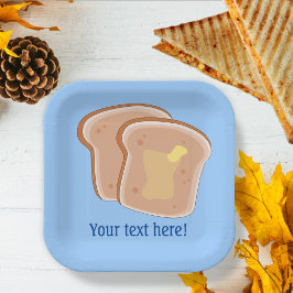 Assiettes En Carton Graphique Toast Beurré plus votre texte personnali