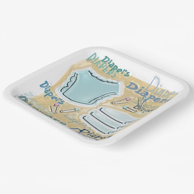 Assiettes En Carton Graphiques de baby shower (Angulaire)