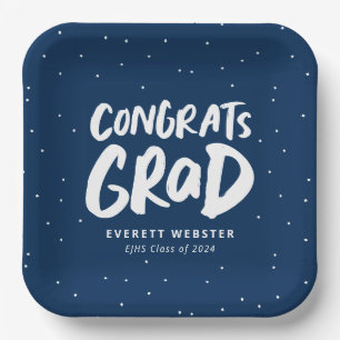 Assiettes En Carton Gras moderne grad marine bleu graduation