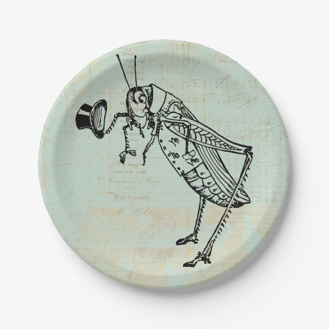 Assiettes En Carton Grasshopper avec chapeau supérieur (Devant)
