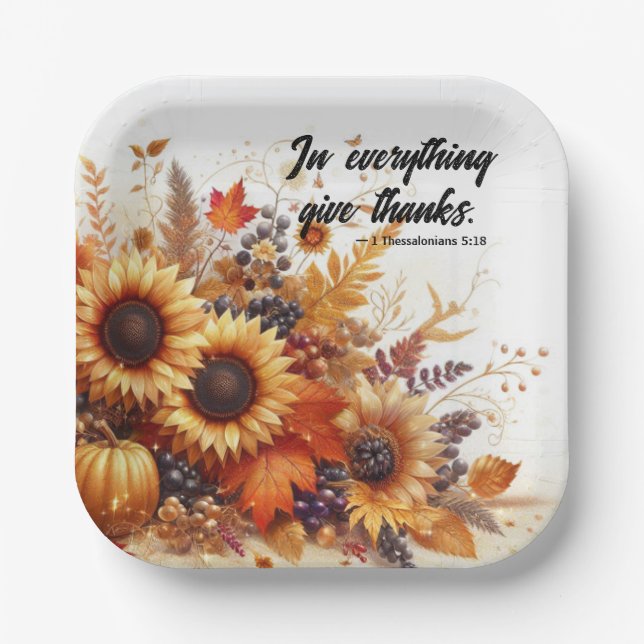 Assiettes En Carton Grateful Harvest & Sacred Verse (Recto)