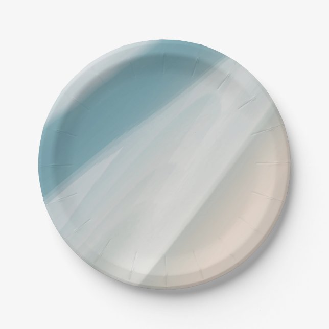 Assiettes En Carton Gray-blue et beige. (Devant)