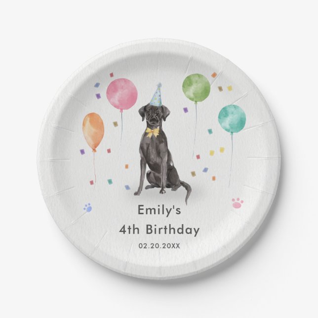 Assiettes En Carton Great Dane Chien Chien Chien Anniversaire de enfan (Devant)