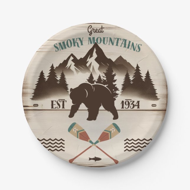 Assiettes En Carton Great Smoky Mountains, TN ours (Devant)