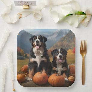 Assiettes En Carton Greater Swiss Mountain Pup Délice d'Automne Citrou