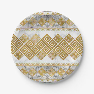 Assiettes En Carton Greek Meander