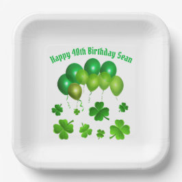 Assiettes En Carton Green Balloons Irish Birthday St. Pat's Party