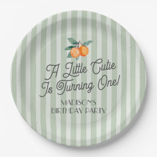 Assiettes En Carton Green Little Cutie Pastel Citrus fête d'anniversai