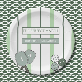 Assiettes En Carton Green Perfect Match Couples Bridal Shower