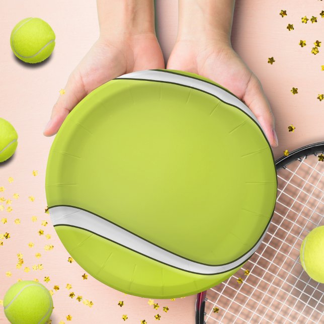 Assiettes En Carton Green Tennis Ball Plaques de fête d'anniversaire (Créateur téléchargé)