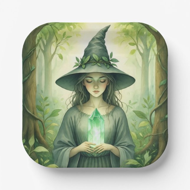 Assiettes En Carton GreenCrystalWitch (Recto)