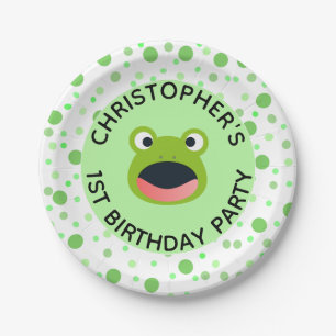 Assiettes En Carton Grenouille 1er anniversaire fête pour enfants