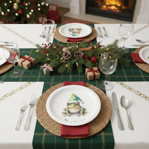Assiettes En Carton Grenouille de Noël, coutume