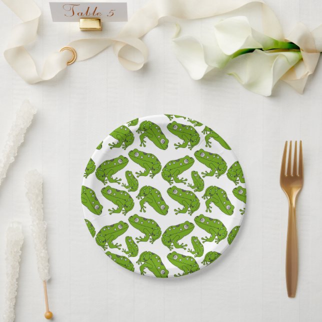 Assiettes En Carton Grenouille verte (Mariage)