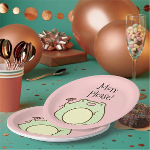 Assiettes En Carton Grenouille verte