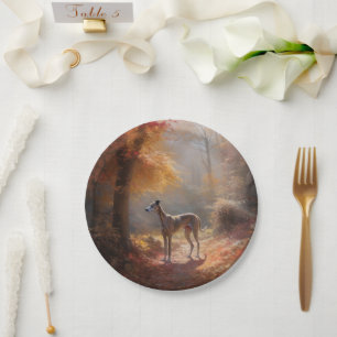 Assiettes En Carton Greyhound à l'automne Feuilles automne Inspiration