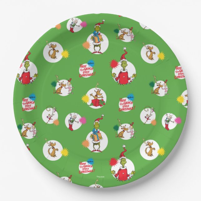 Assiettes En Carton Grille | Motif de points de Noël (Devant)