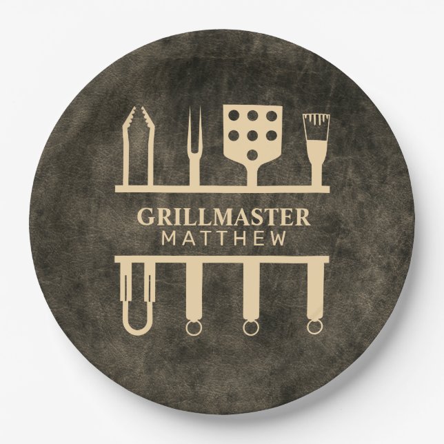 Assiettes En Carton Grillmaster classique sur mesure barbecue fête (Devant)