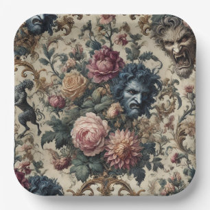 Assiettes En Carton Grimoire Blue Moon – Victorien gothique
