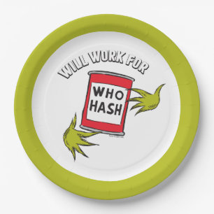 Assiettes En Carton Grinch Classique Travaillera pour Qui Hash Citat