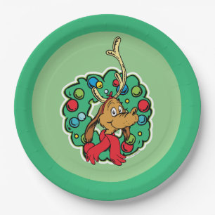 Assiettes En Carton Grinch Couronne de Noël de Max