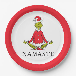 Assiettes En Carton Grinch Namaste Père Noël