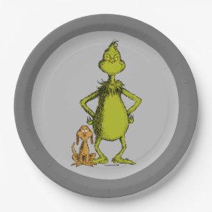 Assiettes En Carton Grinch posture de Max et Grinch