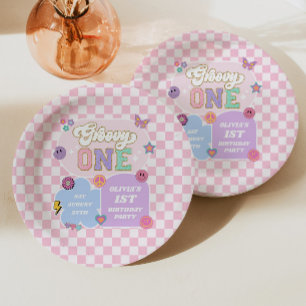 Assiettes En Carton Groovy One Préparation Patch 1er Anniversaire