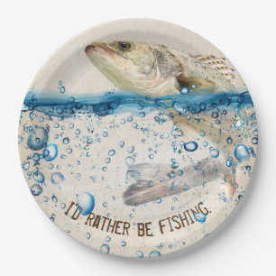 Assiettes En Carton gros poisson sautant hors de l'eau
