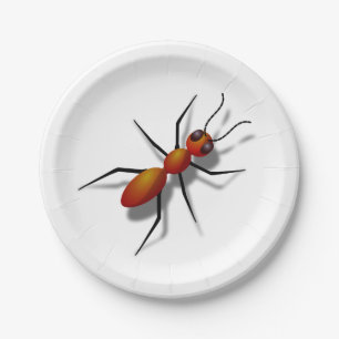 Assiettes En Carton Grosse fourmi rouge