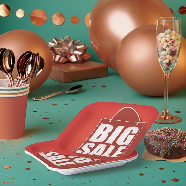 Assiettes En Carton Grosse vente Red Retail Bag Conception (Créateur téléchargé)