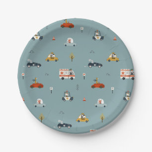 Assiettes En Carton Grossissant Deux Voitures Rapides Plaques Papier A