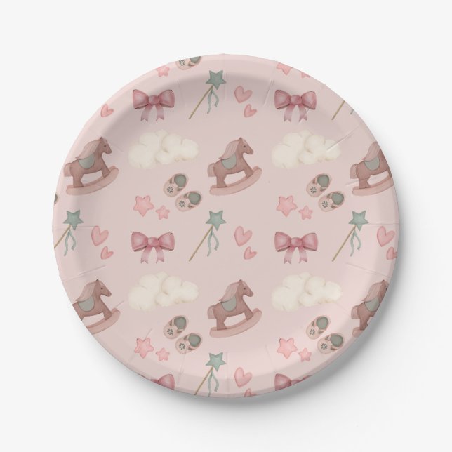 Assiettes En Carton Grossiste Whimsical Boho Bassinet Dreams Horse (Devant)