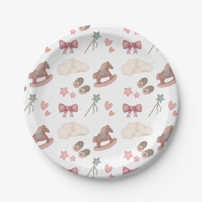 Assiettes En Carton Grossiste Whimsical Boho Bassinet Dreams Horse (Devant)