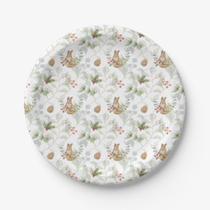 Assiettes En Carton Grotte d'hiver Forêt boisée Cute