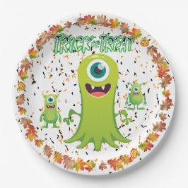 Assiettes En Carton Groupe effrayant d'Halloween de monstres de slime