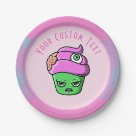 Assiettes En Carton Grumbie Zombie Muffin rose Cerveau Eyeball Hallowe