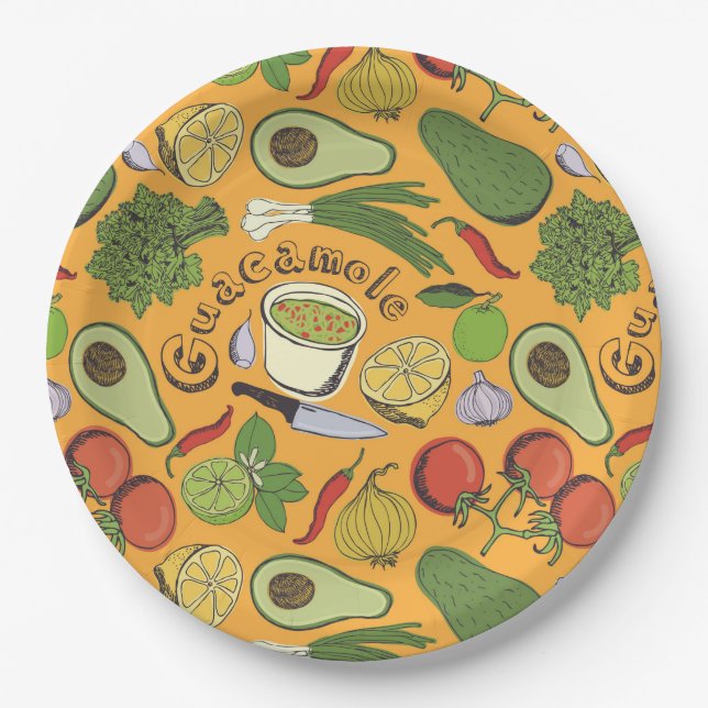 Assiettes En Carton Guacamole (Devant)
