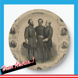 Assiettes En Carton Guerre civile 🎖️ ⚔️ Héros Généraux du Sud