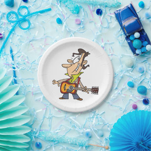 Assiettes En Carton Guitar Man Rockstar