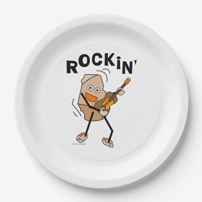 Assiettes En Carton Guitare des Rocheuses Blanches (Devant)