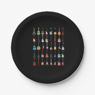 Assiettes En Carton Guitare Musical Instrument Rock and Roll