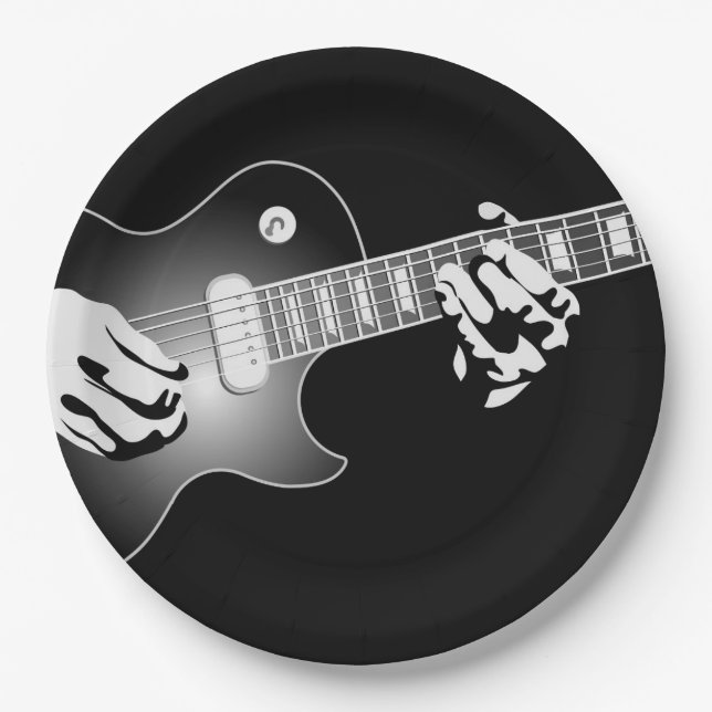 ASSIETTES EN CARTON GUITARISTE (Devant)