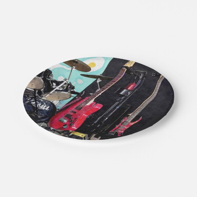 Assiettes En Carton Guitars and Drums (Angle)