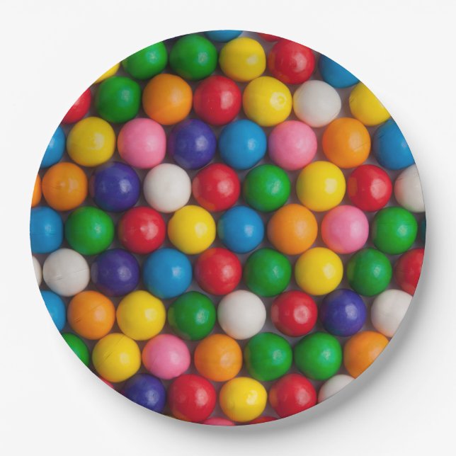 Assiettes En Carton Gumballs (Devant)